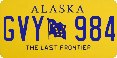 AK license plate GVY984