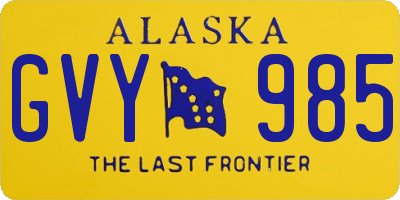 AK license plate GVY985