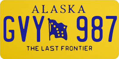 AK license plate GVY987