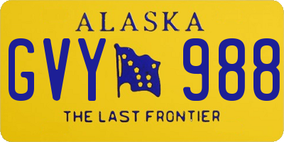 AK license plate GVY988