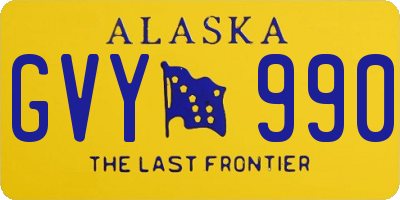 AK license plate GVY990