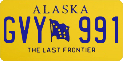 AK license plate GVY991