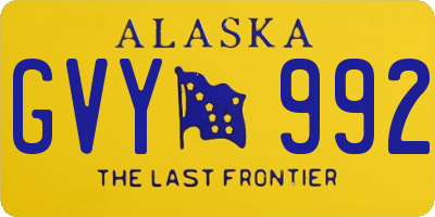 AK license plate GVY992