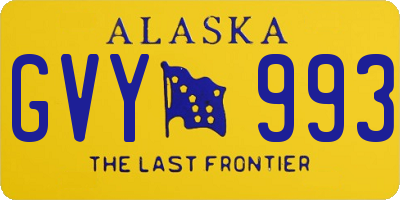 AK license plate GVY993