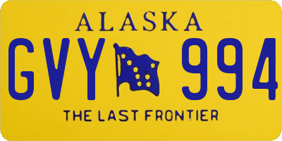 AK license plate GVY994