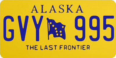 AK license plate GVY995