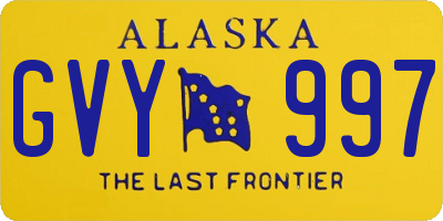 AK license plate GVY997