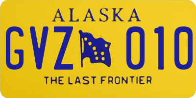 AK license plate GVZ010