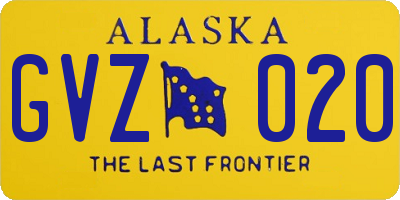 AK license plate GVZ020