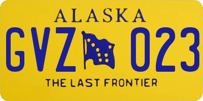 AK license plate GVZ023