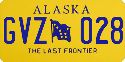 AK license plate GVZ028