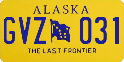 AK license plate GVZ031