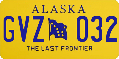 AK license plate GVZ032