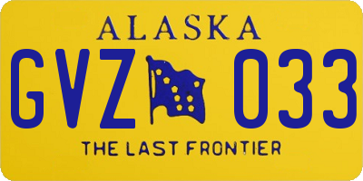 AK license plate GVZ033