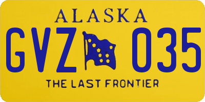 AK license plate GVZ035