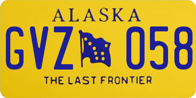 AK license plate GVZ058