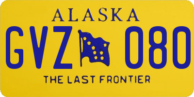 AK license plate GVZ080