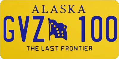 AK license plate GVZ100