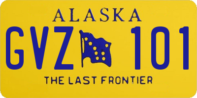 AK license plate GVZ101
