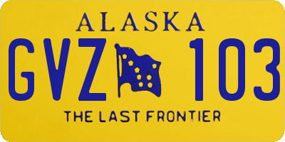AK license plate GVZ103