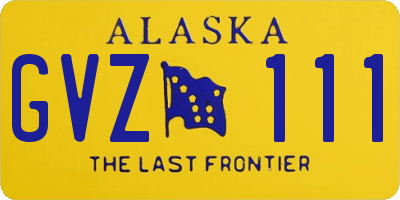 AK license plate GVZ111