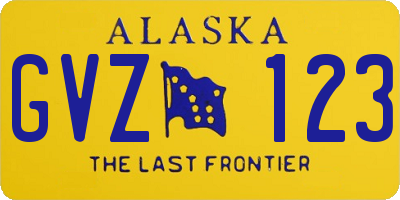 AK license plate GVZ123