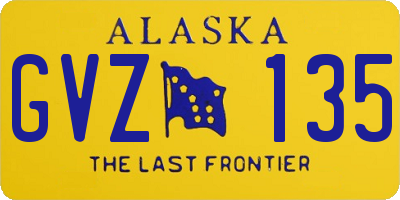 AK license plate GVZ135