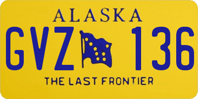 AK license plate GVZ136