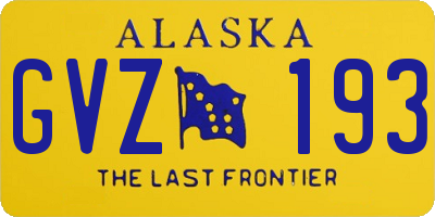 AK license plate GVZ193