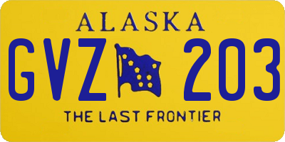 AK license plate GVZ203