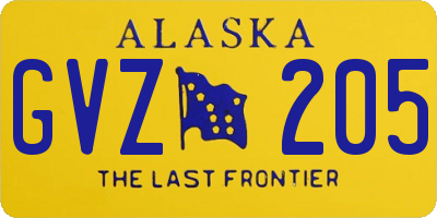 AK license plate GVZ205