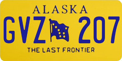 AK license plate GVZ207
