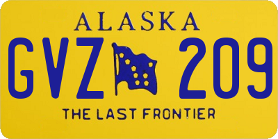 AK license plate GVZ209
