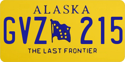 AK license plate GVZ215