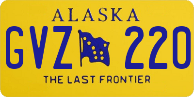 AK license plate GVZ220