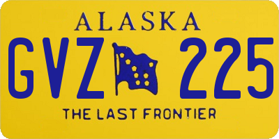 AK license plate GVZ225