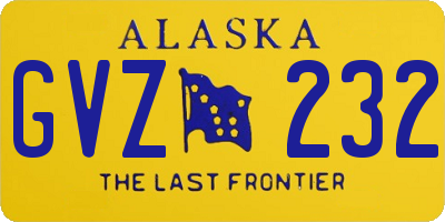 AK license plate GVZ232