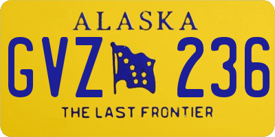 AK license plate GVZ236