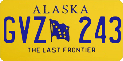 AK license plate GVZ243