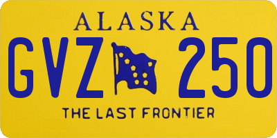 AK license plate GVZ250