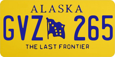 AK license plate GVZ265