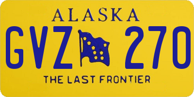 AK license plate GVZ270