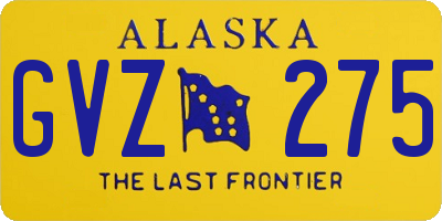 AK license plate GVZ275