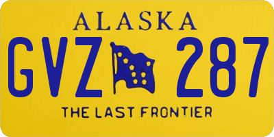 AK license plate GVZ287