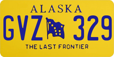 AK license plate GVZ329