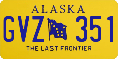 AK license plate GVZ351