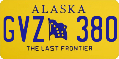 AK license plate GVZ380