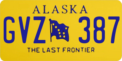 AK license plate GVZ387