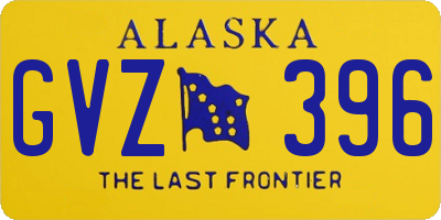 AK license plate GVZ396