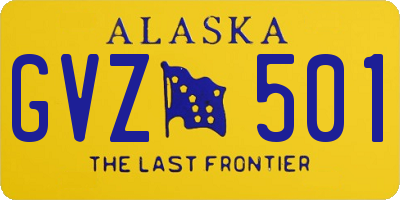 AK license plate GVZ501